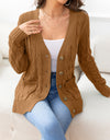Button Down Cable-Knit Cardigan