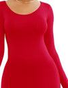 Round Neck Long Sleeve Maxi Wrap Dress