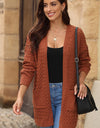 Open Front Dropped Shoulder Cardigan with Pockets
