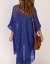 Openwork Open Front Cardigan with Fringes