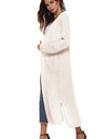 Long Sleeve Open Front Buttoned Cardigan