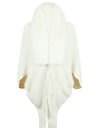 Fringe Detail Long Sleeve Ribbed Poncho