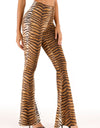 Tiger Print Flare Leg Pants
