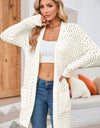 Open Front Dropped Shoulder Cardigan with Pockets