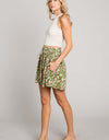 Cotton Bleu by Nu Label Floral Printed Smocked Waist Skorts