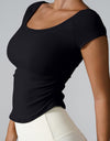 Round Neck Short Sleeve Active T-Shirt