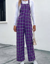 Plaid Straight Leg Overalls