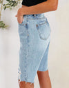 Distressed Pocketed Denim Shorts