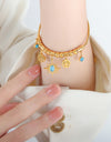 Gold-Plated Titanium Steel Charm Bracelet