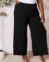 Double Take Full Size Smocked Wide Waistband Wide Leg Pants