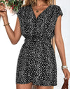 Perfee Animal Print Belted Romper