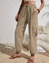 Drawstring Joggers with Cargo Pockets