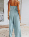 Tied Cutout Tube Wide Leg Jumpsuit