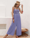 Openwork Spaghetti Strap Wide Leg Jumpsuit