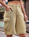 Denim Cargo Shorts with Pockets