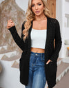 Open Front Dropped Shoulder Cardigan with Pockets