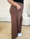 Double Take Full Size Smocked Wide Waistband Wide Leg Pants