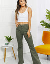 Zenana Clementine Full Size High-Rise Bootcut Jeans in Olive