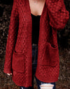 Open Front Dropped Shoulder Cardigan with Pockets