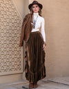 Ruffle Trim Wide Leg Slit Pants