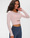 Long Sleeve Cropped Top With Sports Strap