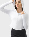 Pocketed Zip Up Hooded Long Sleeve Active Outerwear