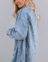 Button Up Dropped Shoulder Denim Top