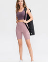 Wide Waistband Sports Shorts with Pockets