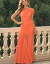 One-Shoulder Ruched Maxi Dress
