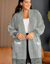 Plus Size Open Front Longline Cardigan