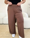 Double Take Full Size Smocked Wide Waistband Wide Leg Pants