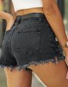 Raw Hem Distressed Denim Shorts