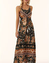 Printed Scoop Neck Midi Cami Dress