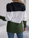 Cable-Knit Striped Button Up Cardigan