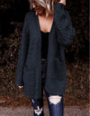 Open Front Dropped Shoulder Cardigan with Pockets