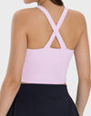 Crisscross Grecian Neck Active Cami