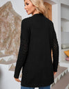 Open Front Dropped Shoulder Cardigan with Pockets
