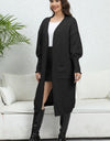 Open Front Dropped Shoulder Cardigan