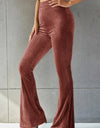 Ribbed High Waist Flare Pants