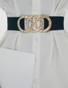 Zinc Alloy Buckle Elastic Wide Belt