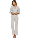 Collared Neck Loungewear Set with Pocket