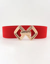 Geometric Buckle Elastic Wide Belt