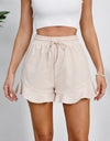 Full Size Drawstring Ruffle Hem Shorts