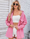 Pocketed Snap Down Dropped Shoulder Denim Shacket